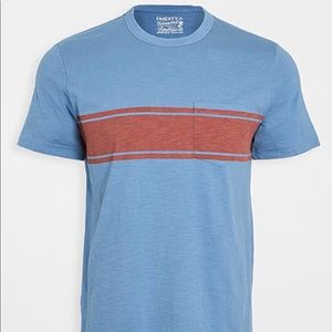 Faherty Short Sleeve Surf Stripe Pocket Tee